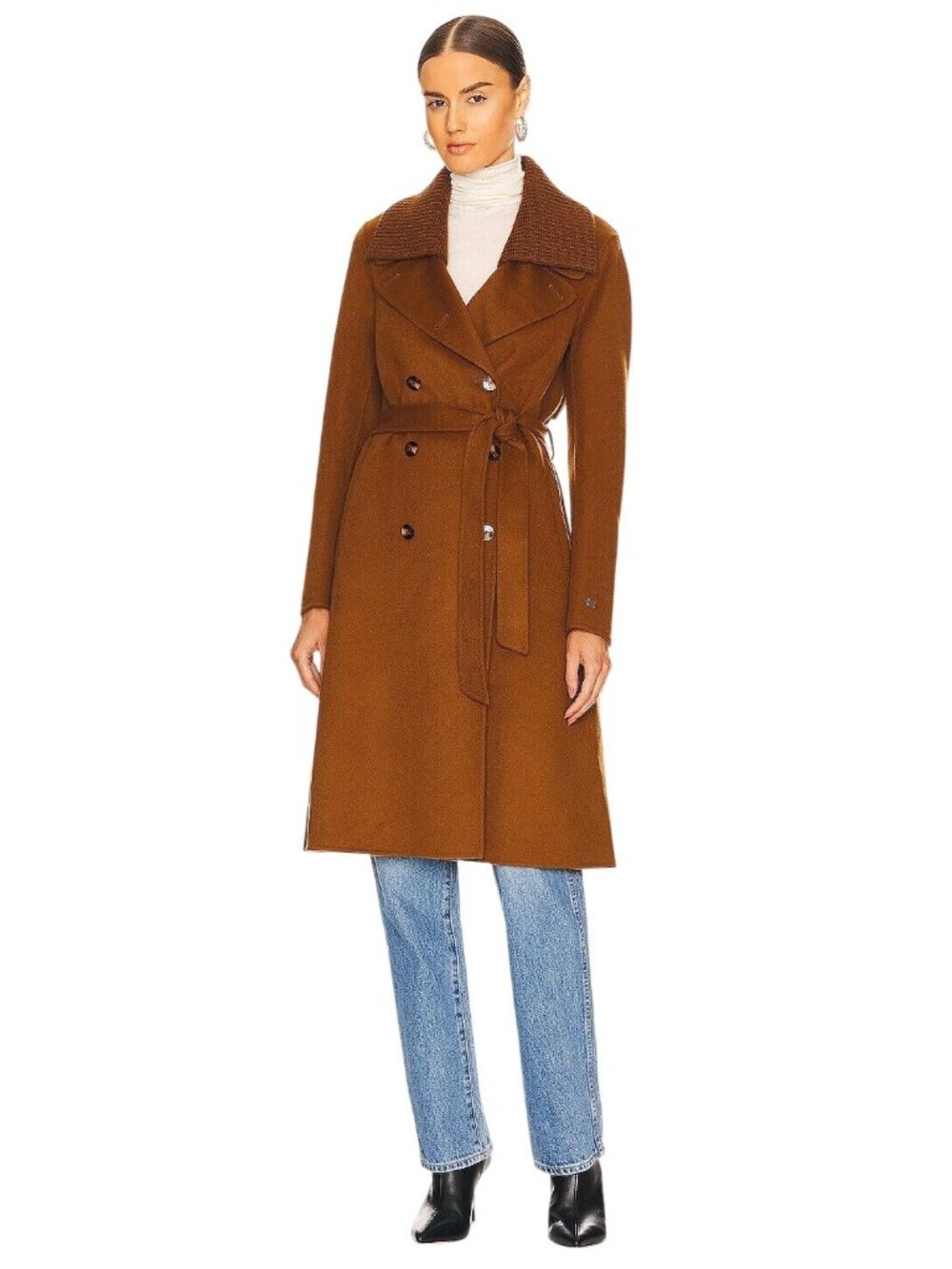 Soia & Kyo Anna Double Breasted Collar Coat in Hazel XXSmall New Womens Trench